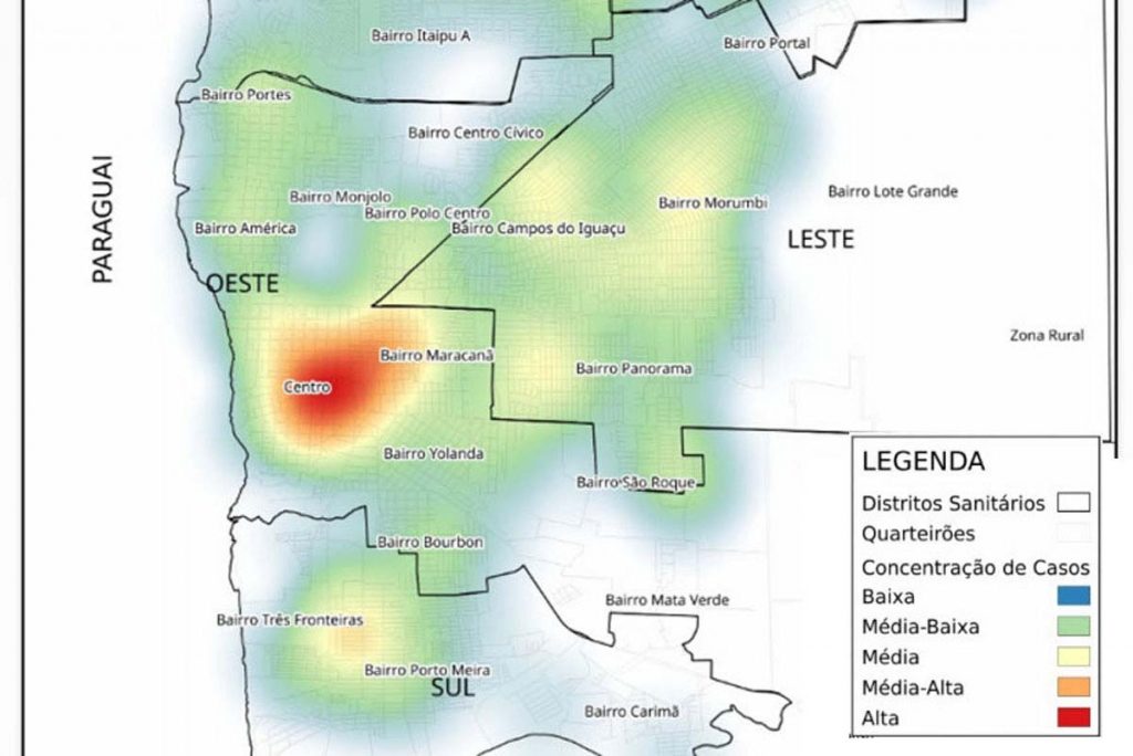 Região central da cidade concentra o maior número de casos de covid em Foz