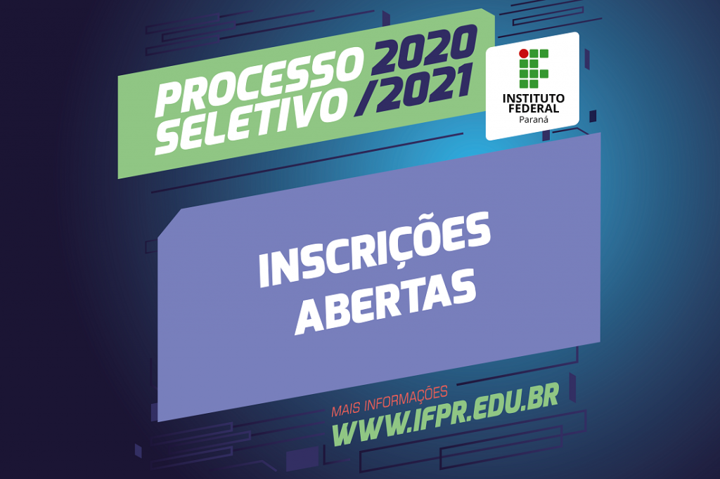 Estão abertas as inscrições para o Processo Seletivo de cursos técnicos presenciais de nível médio do IFPR