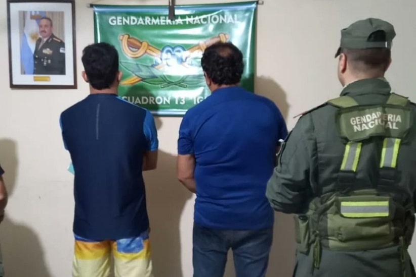 Homens foram levados à sede do Esquadrão 13 Iguazú. Imagem: Gentileza/Ministério do Meio Ambiente de Misiones