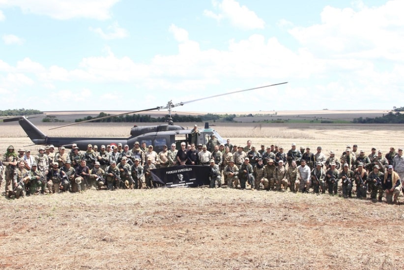 Forças paraguaias e brasileiras reunidas para o início da operação. Imagem: Gentileza/Senad Paraguai