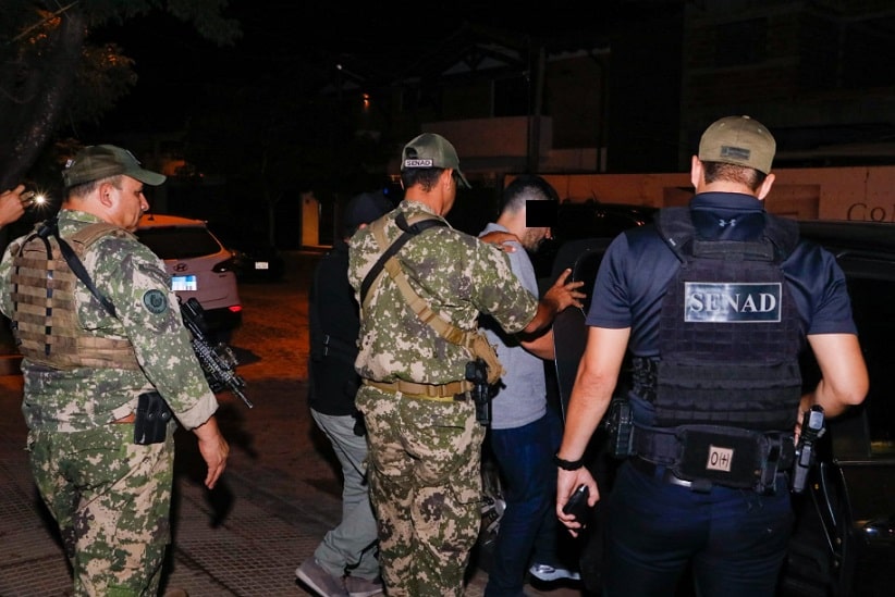 Em Assunção, um empresário de 36 anos foi preso apontado como o líder do esquema no Paraguai. Imagem: Gentileza/Senad Paraguay