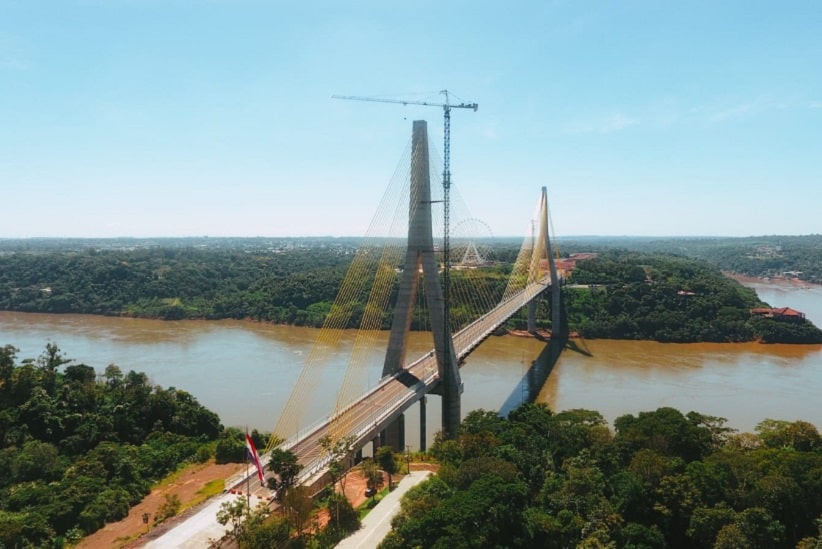 Ponte da Integração vista da cabeceira paraguaia, em Presidente Franco. Imagem: Gentileza/MOPC