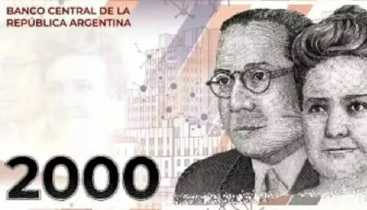 Cédula de P$ 2 mil, anunciada pelo Banco Central da República Argentina (BCRA). Imagem: Gentileza/BCRA