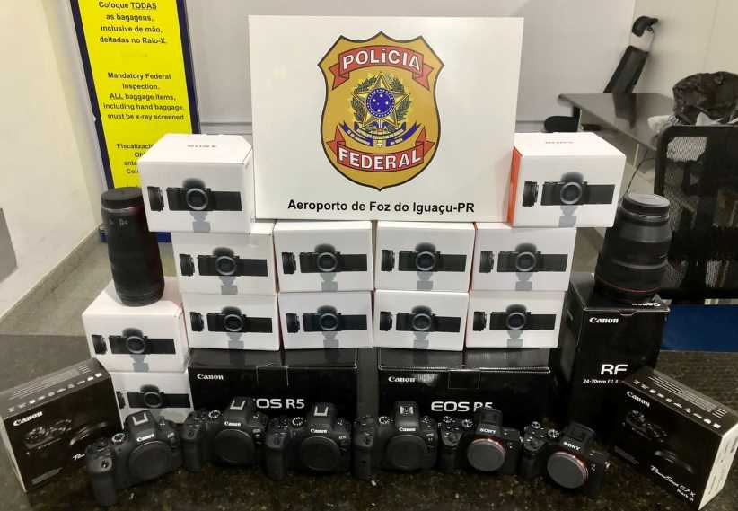 PF confisca meio milhão em mercadorias no Aeroporto de Foz do Iguaçu