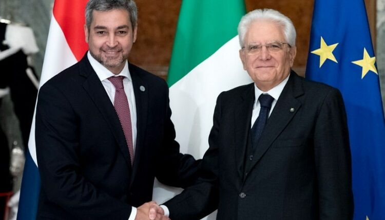 Mario Abdo Benítez e Sergio Mattarella durante visita do presidente paraguaio à Itália. Foto: Gentileza/Presidência da República