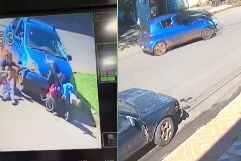 Vídeo mostra atropelamento de mulher e filhas pequenas no Paraguai