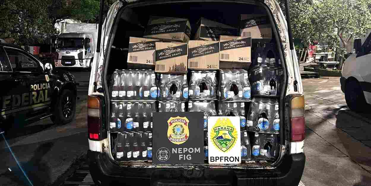 PF apreende 200 caixas de bebida argentina em Foz do Iguaçu