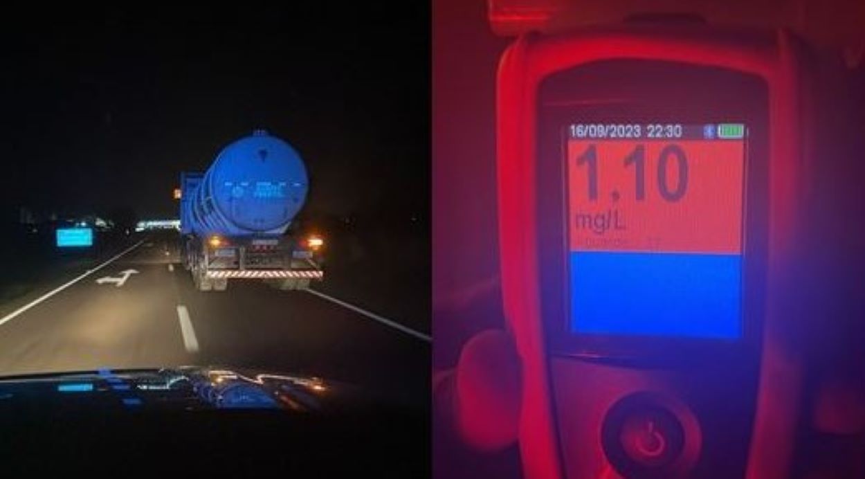 Caminhoneiro é preso dirigindo bêbado na BR-277 a caminho de Foz do Iguaçu