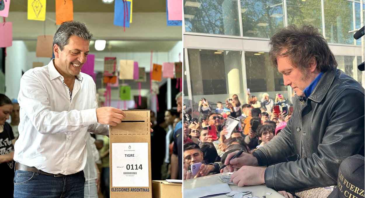 Eleição presidencial na Argentina terá 2.º turno entre Massa e Milei