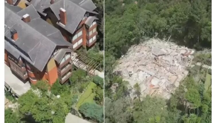 Condomínio luxuoso construído em encosta, em Gramado, desabou