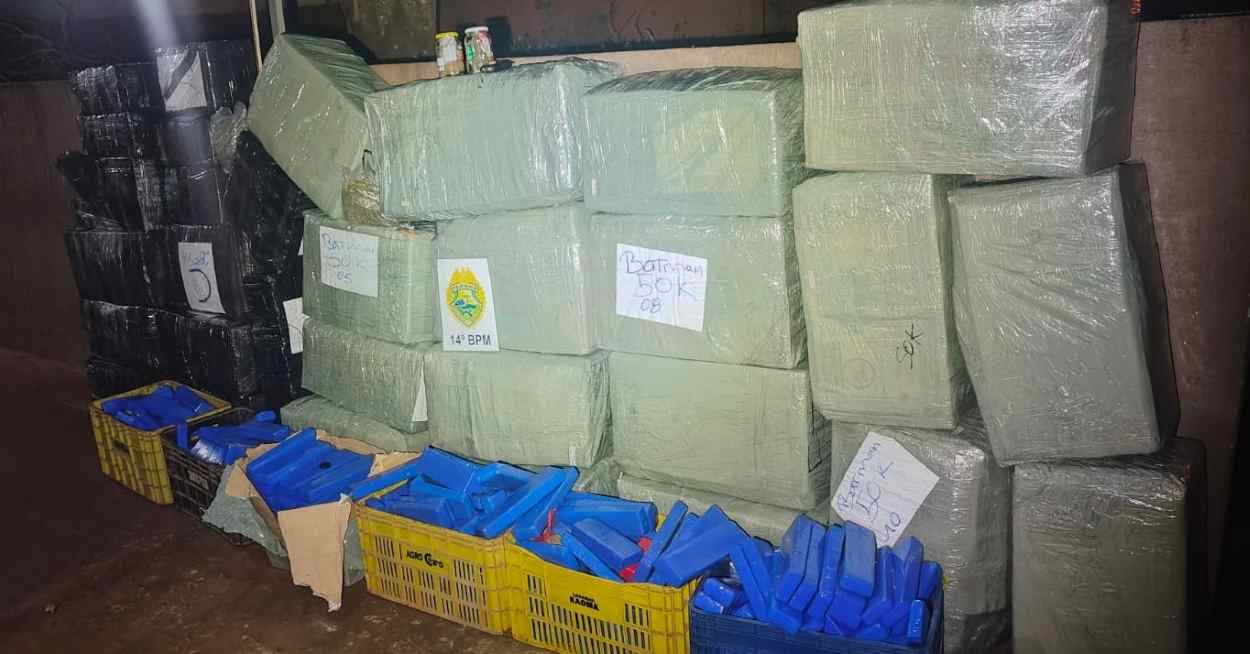 PM captura 16 quilos de cocaína e uma tonelada de maconha em Foz do Iguaçu