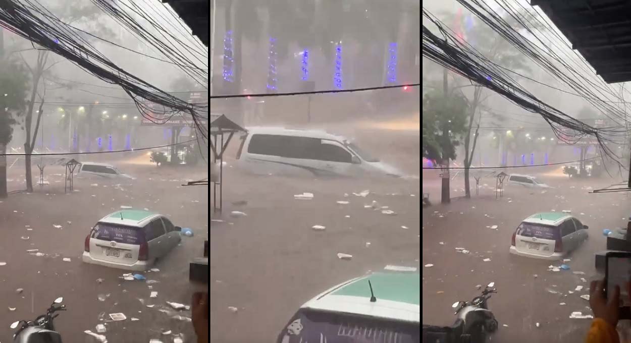 Vídeo: enxurrada arrasta veículos no lado paraguaio da fronteira