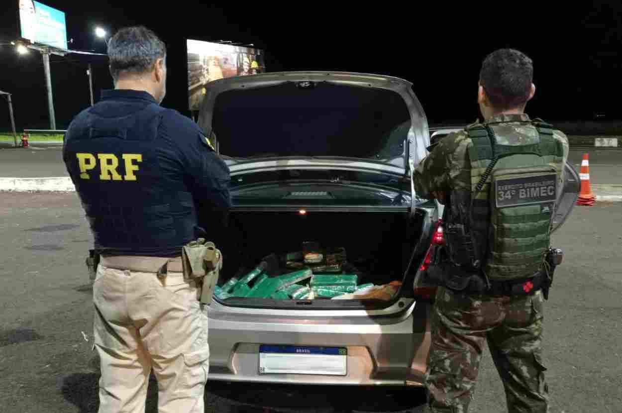 Motorista sem habilitação foge na BR-277, sendo preso com carga de droga