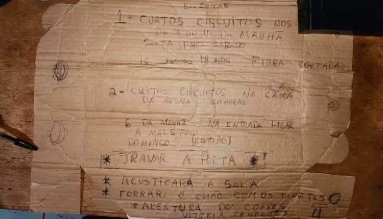 Segundo a Polícia Nacional, anotações coincidem com o cronograma de execução. Foto: Gentileza/Polícia Nacional do Paraguai