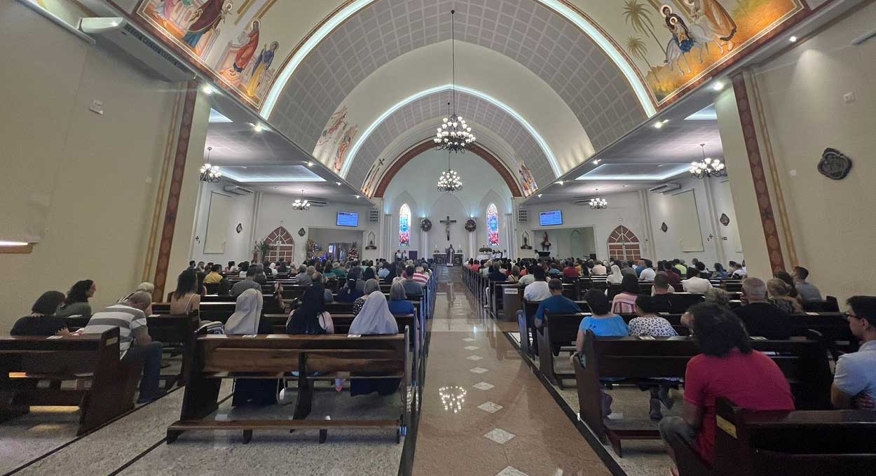 Templo está sendo embelezado para a comemoração do primeiro centenário da igreja, no mês de junho. Foto: Gentileza/Assessoria
