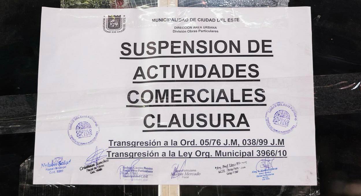 Prefeitura manda fechar galeria no centro de Ciudad del Este
