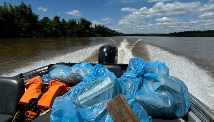 Trabalho ocorreu no trecho superior do Rio Iguaçu, de acesso restrito. Foto: Gentileza/Parque Nacional do Iguaçu