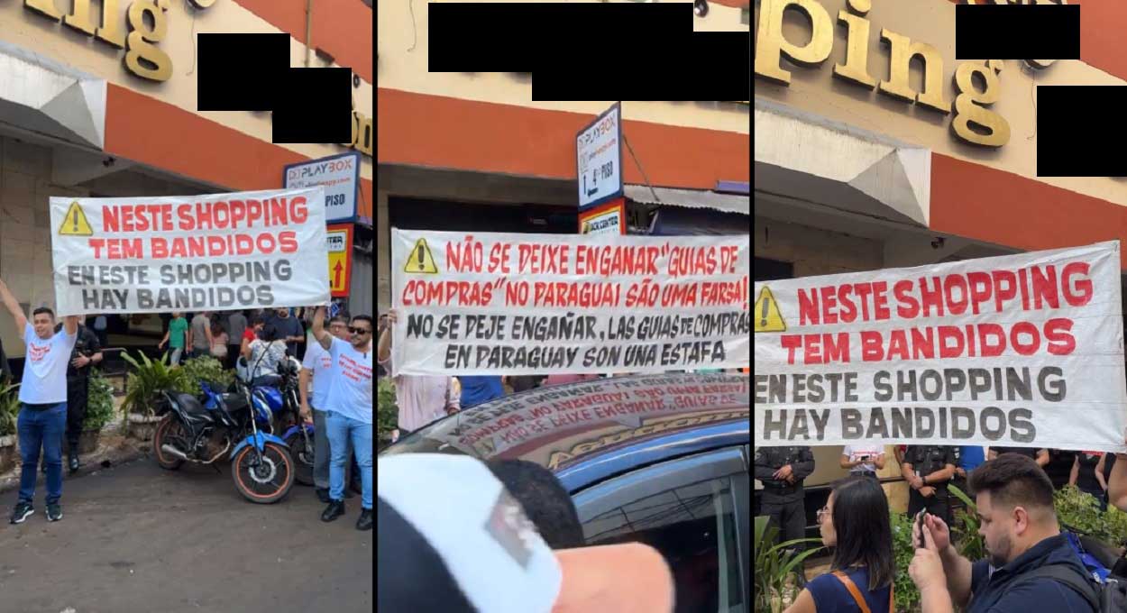 “Neste shopping tem bandidos”: veja as imagens do protesto no Paraguai