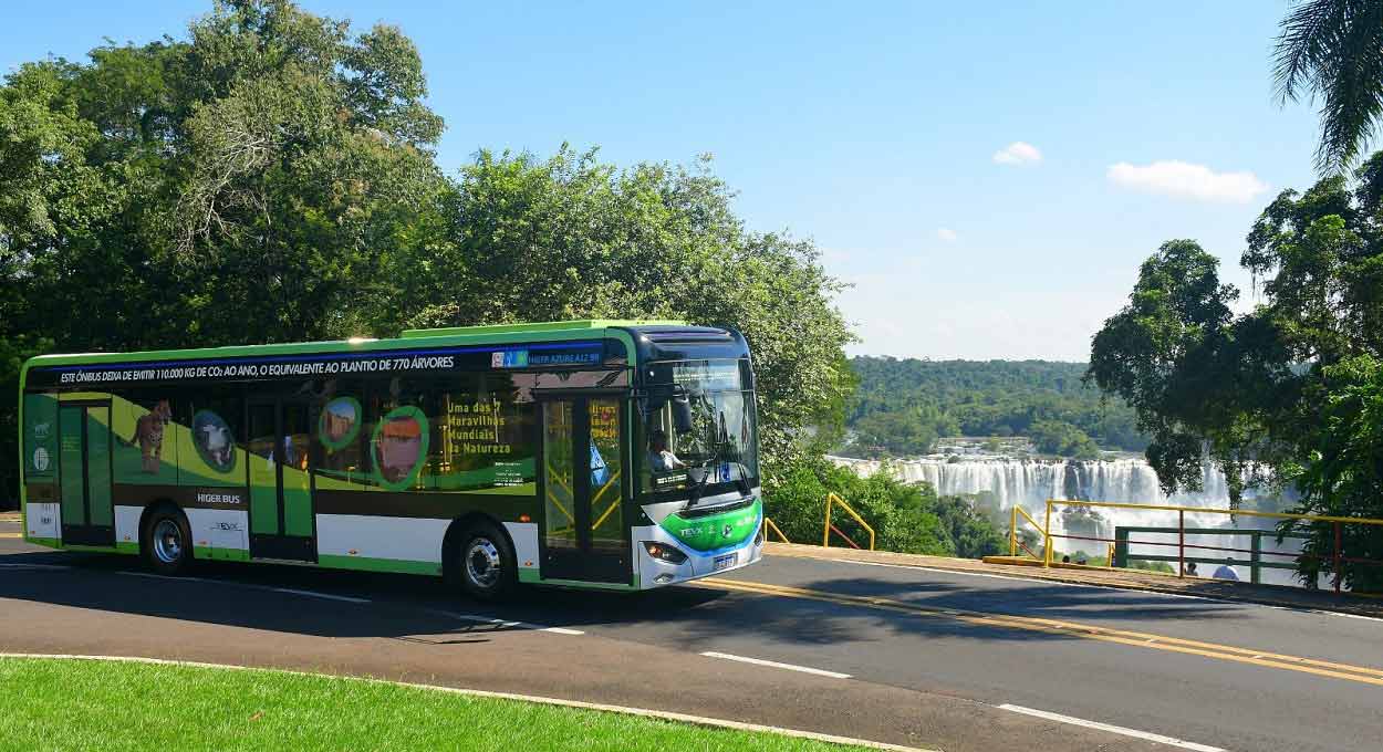 Parque Nacional do Iguaçu testa novo ônibus elétrico