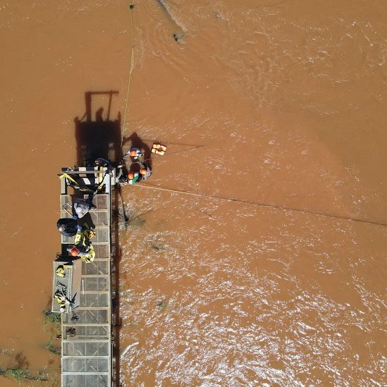 Estrutura teve trechos arrastados pela cheia de outubro de 2023. Foto: Gentileza/Iguazú Argentina
