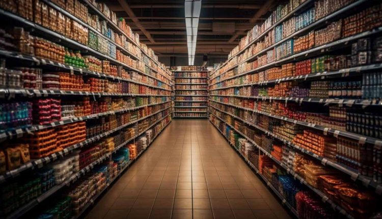 Imagem ilustrativa de um corredor de supermercado, gerada pelo usuário vecstock na plataforma freepik.