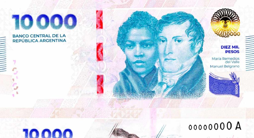 Nota de 10 mil pesos entra em circulação na Argentina