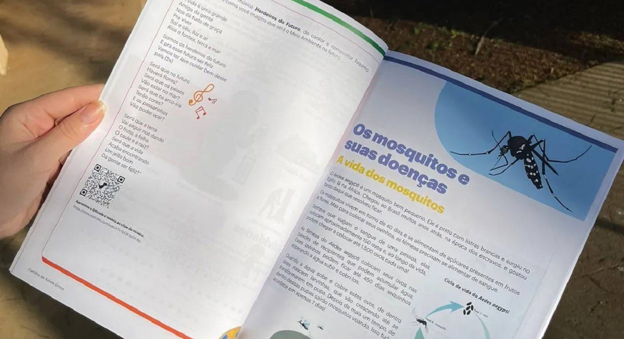 Cartilha traz informações e propõe temas para atuação contra a dengue. Foto: Divulgação/GT Saúde