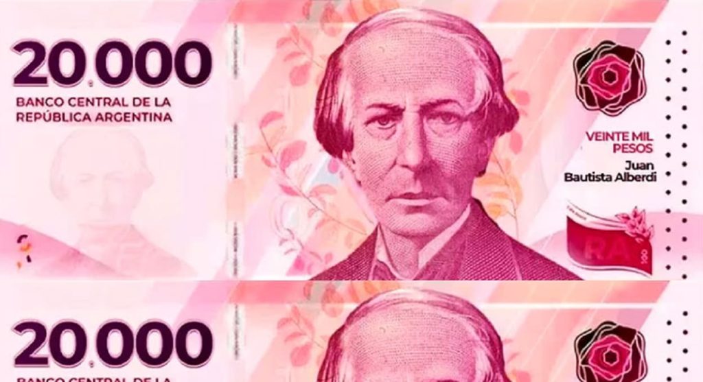 Notas de 20 mil pesos argentinos já têm data para entrar em circulação