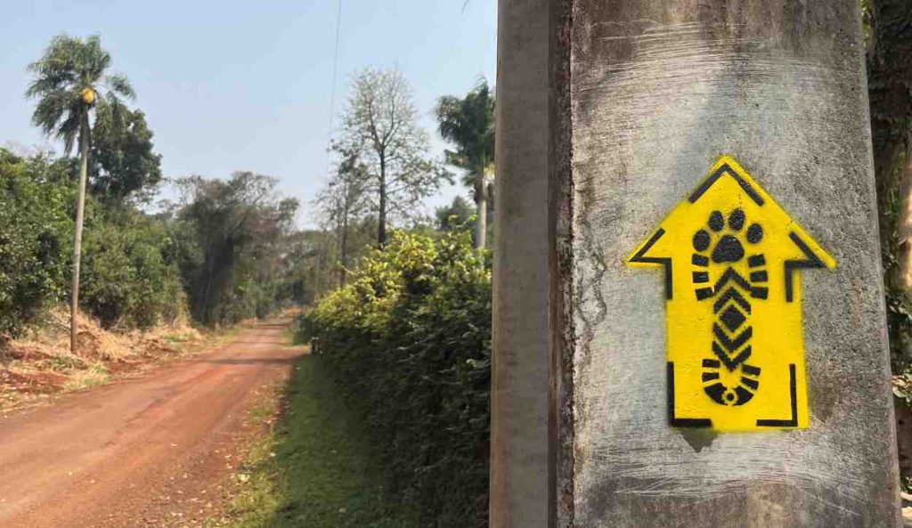 Caminhos do Peabiru em Foz do Iguaçu recebe sinalização rústica