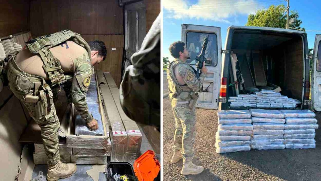 PRF encontra carga de droga em van de banda de baile