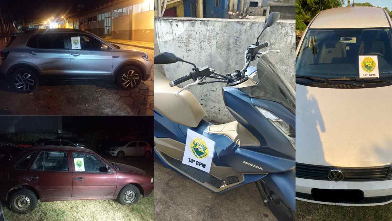 PM de Foz do Iguaçu recupera em 7 horas 4 veículos roubados
