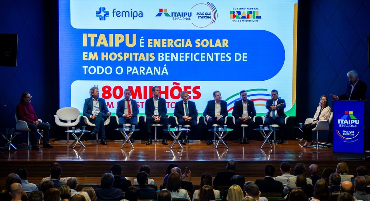 Itaipu investe em painéis de energia solar para hospitais filantrópicos no Paraná