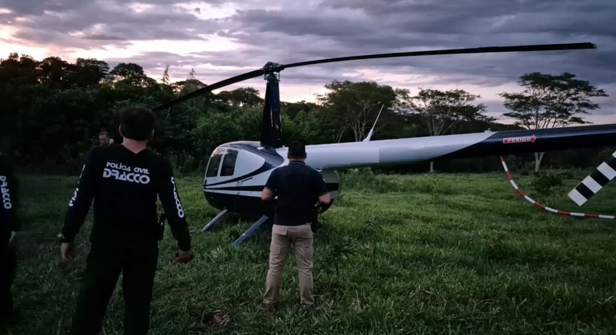 Helicóptero furtado em cidade do Brasil é recuperado no Paraguai