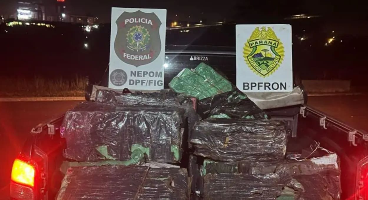 BPFron e PF apreendem 350 quilos de maconha no Porto Eva em Foz