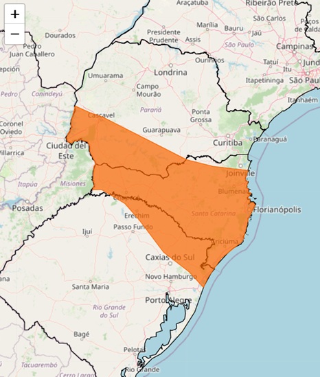 Foz do Iguaçu está na área de cobertura do alerta