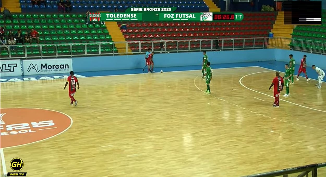 Duelo entre Foz Futsal e Toledense ocorreu no Ginásio Alcides Pan, em Toledo, com transmissão ao vivo da GH Web TV.