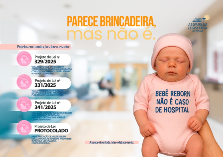 Projetos que tratam de bebês reborn na Assembleia Legislativa.