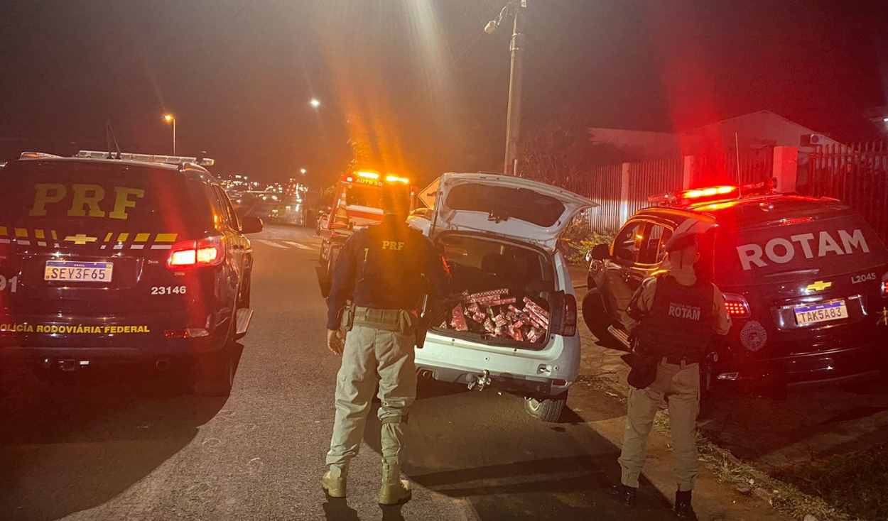 Fujão lança óleo contra viatura para escapar da PRF na BR-277