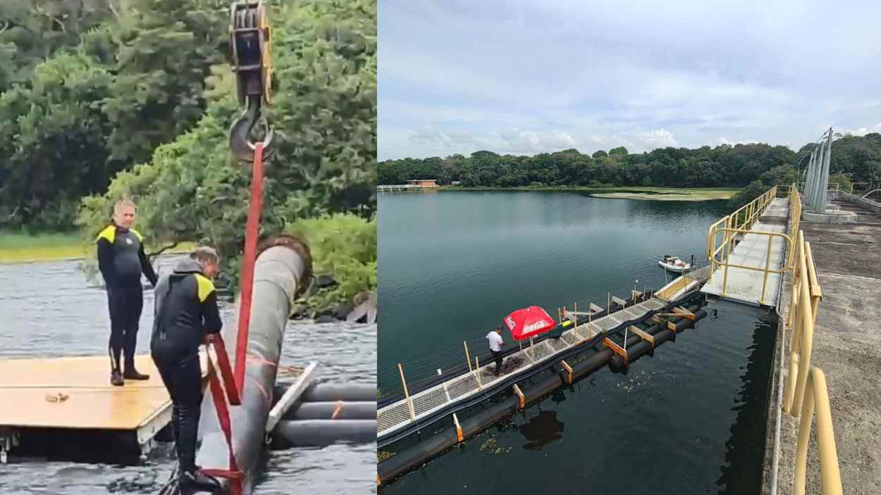 Mergulhadores inspecionam captação de água no lago de Itaipu
