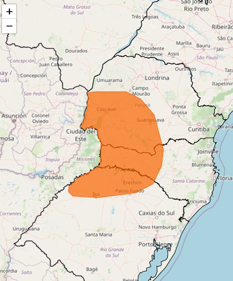 Área de cobertura do alerta.