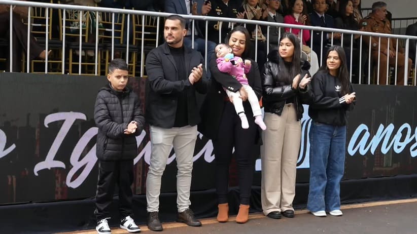 Família de Nicole participou. Imagem: VideoUP/Prefeitura de Foz do Iguaçu
