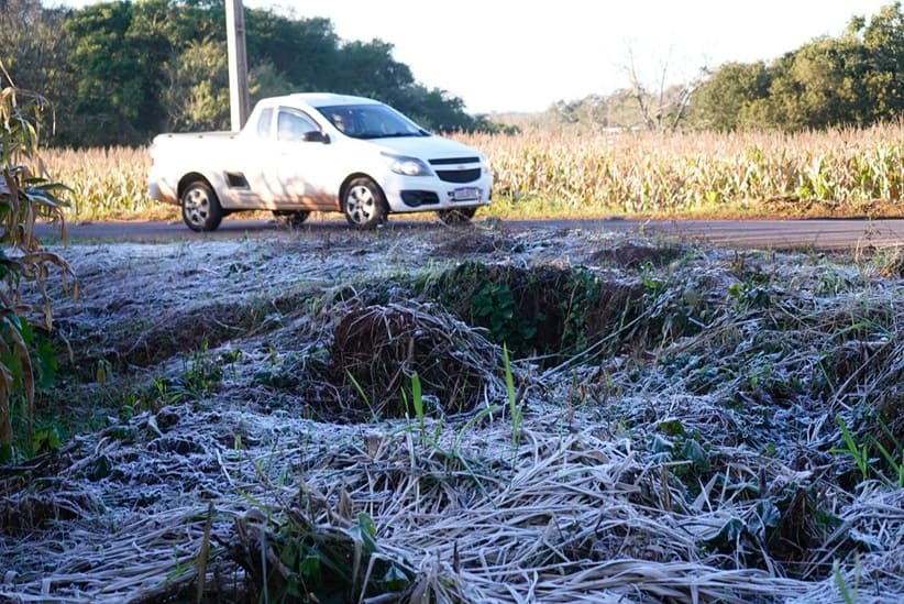Geada na Região Leste de Foz do Iguaçu.