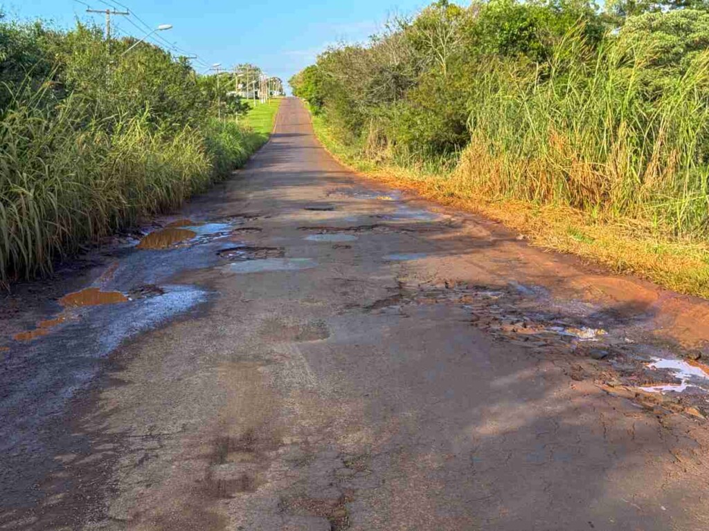 Há mais de um mês, moradores de Foz reivindicam melhorias no asfalto da Felipe Wandscheer