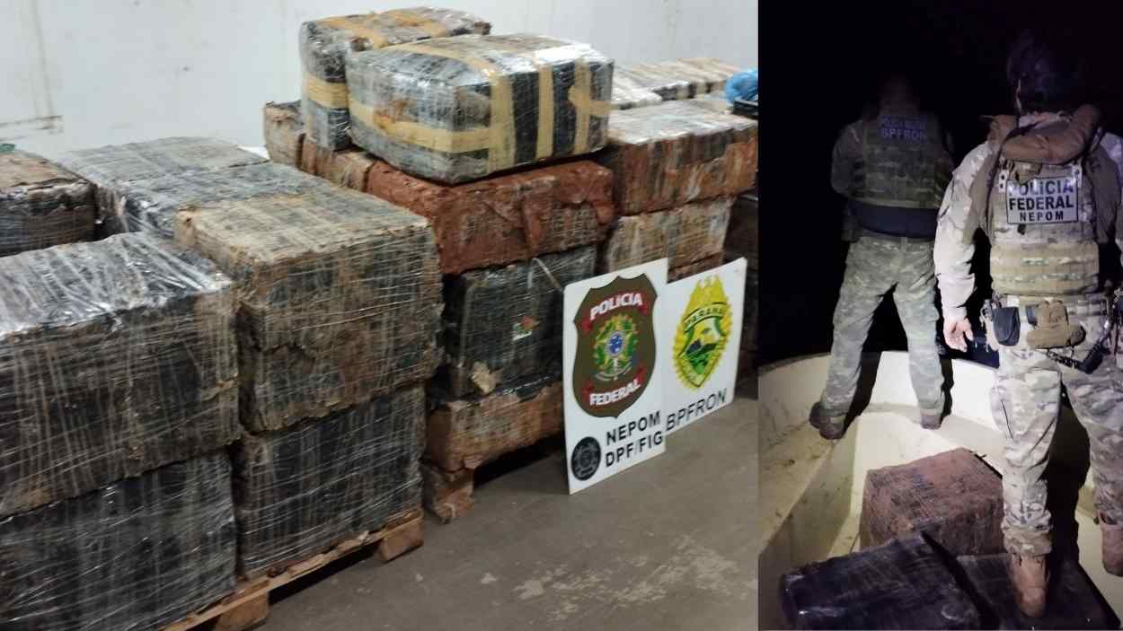 Com troca de tiros, polícia confisca 1,7 tonelada de droga na fronteira