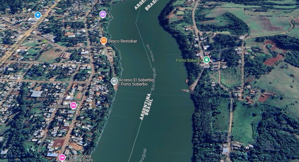 Cheia suspende travessias de balsa na fronteira com a Argentina