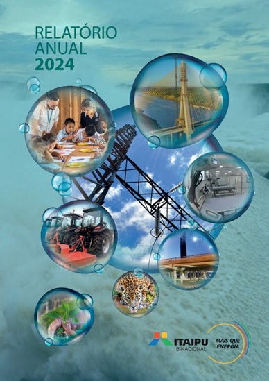 Capa da edição 2024 do relatório de Itaipu
