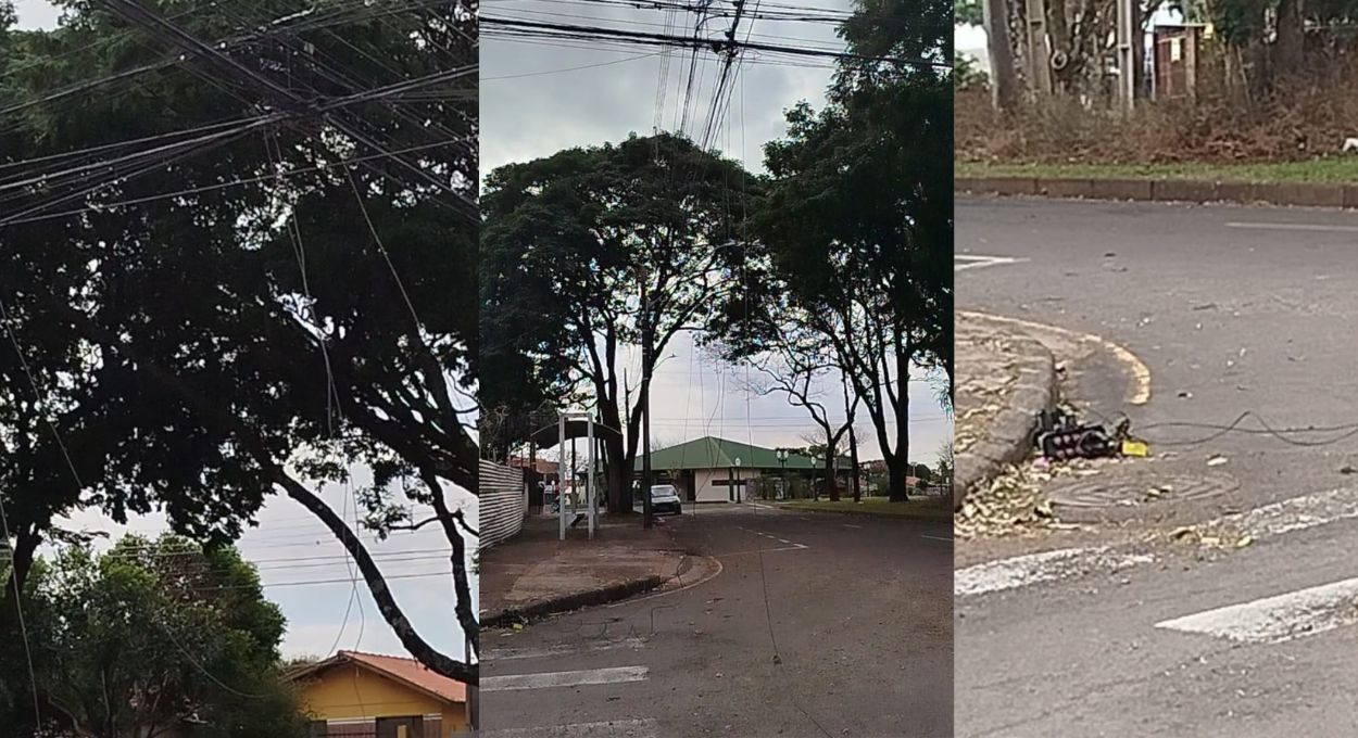 Fios de telefonia: poluição e perigo nas vias públicas