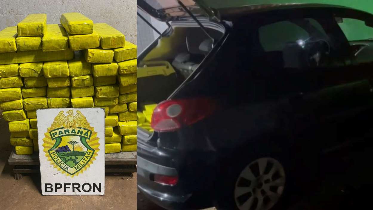 Motorista com droga foge da polícia, perde o controle do carro e roda na pista