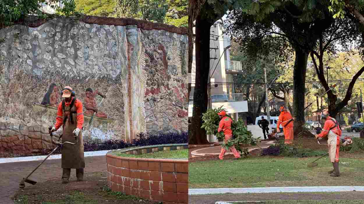Até que enfim: Praça Naipi, cartão de entrada de Foz, recebe melhorias