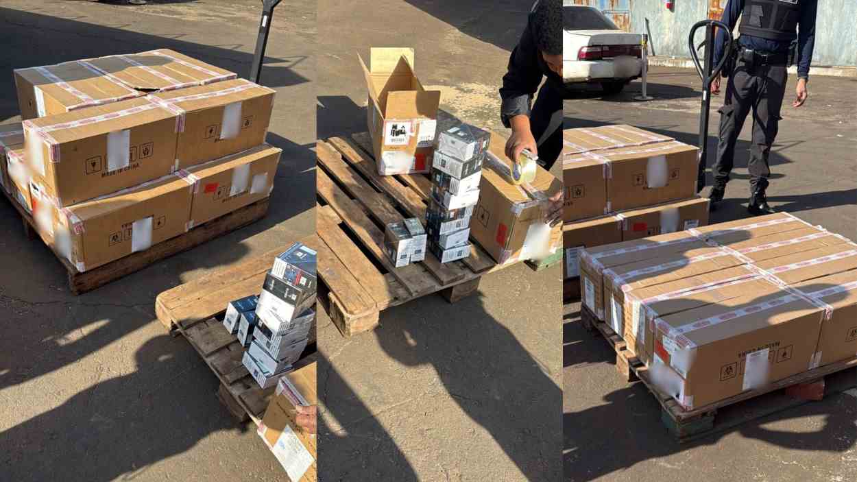 Receita faz mega-apreensão de 4.600 vapes na Ponte da Amizade